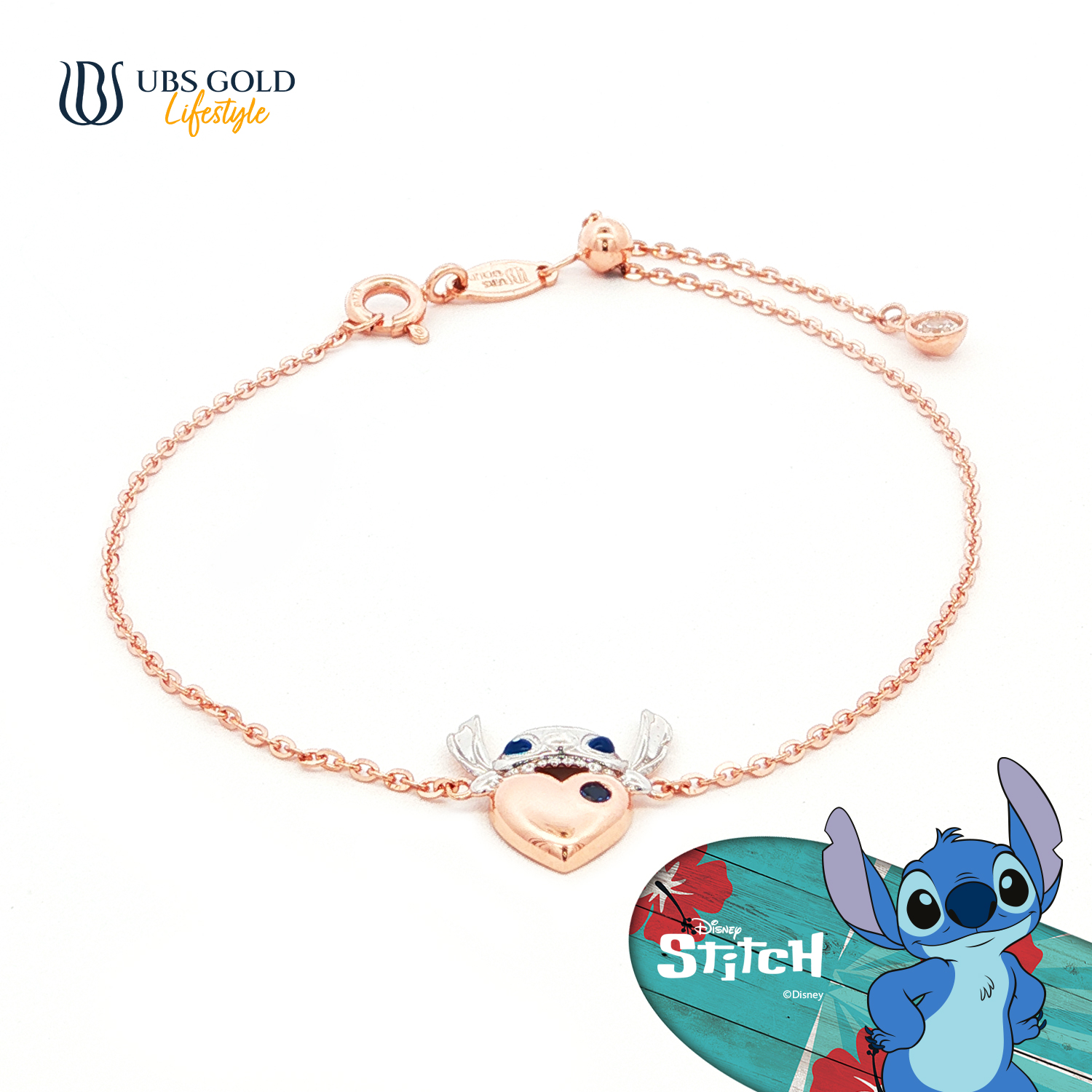 UBS Gold Gelang Emas Disney Stitch - Kgy0226 - 17K