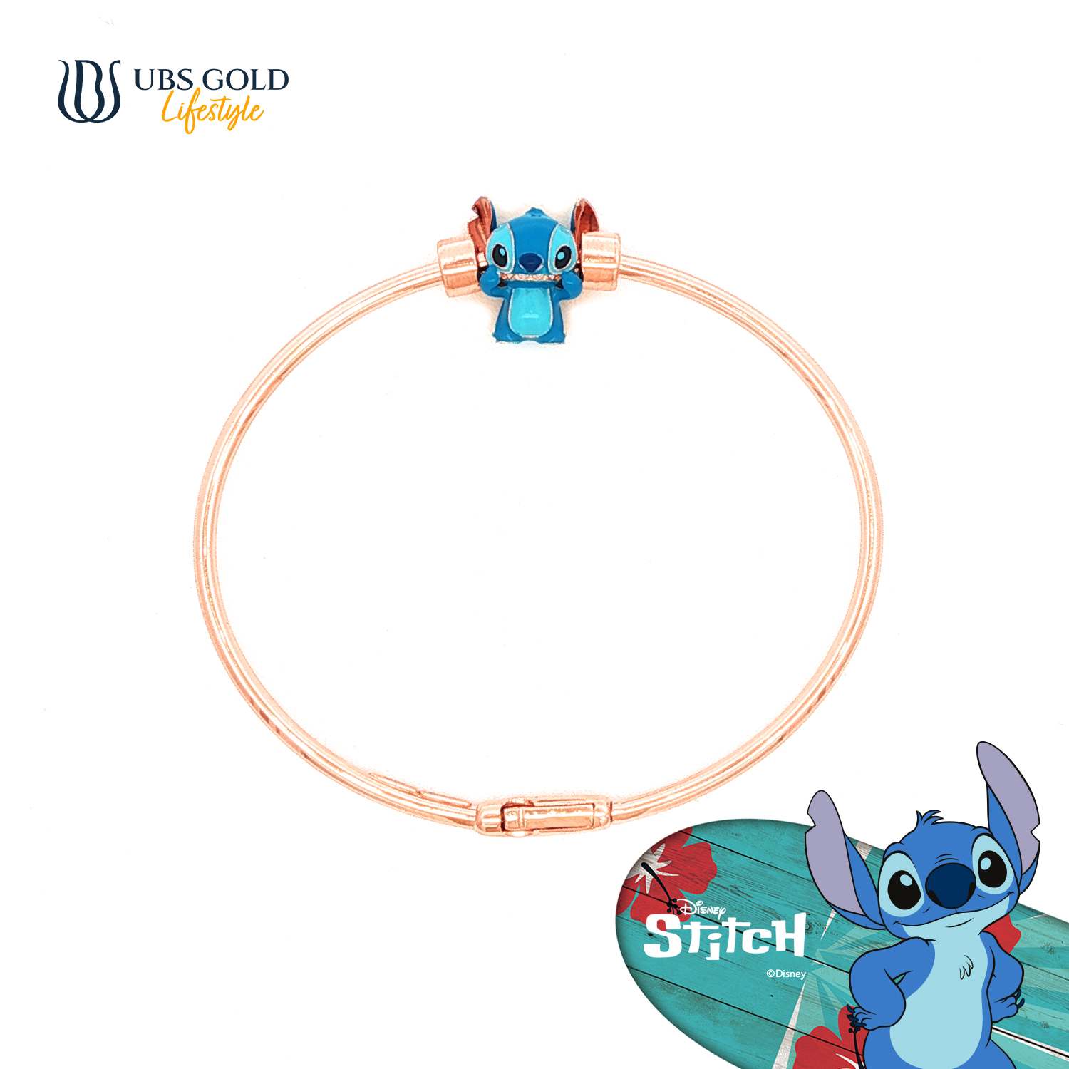 UBS Gold Gelang Emas Disney Stitch Charmee - Vgy0242 - 17K