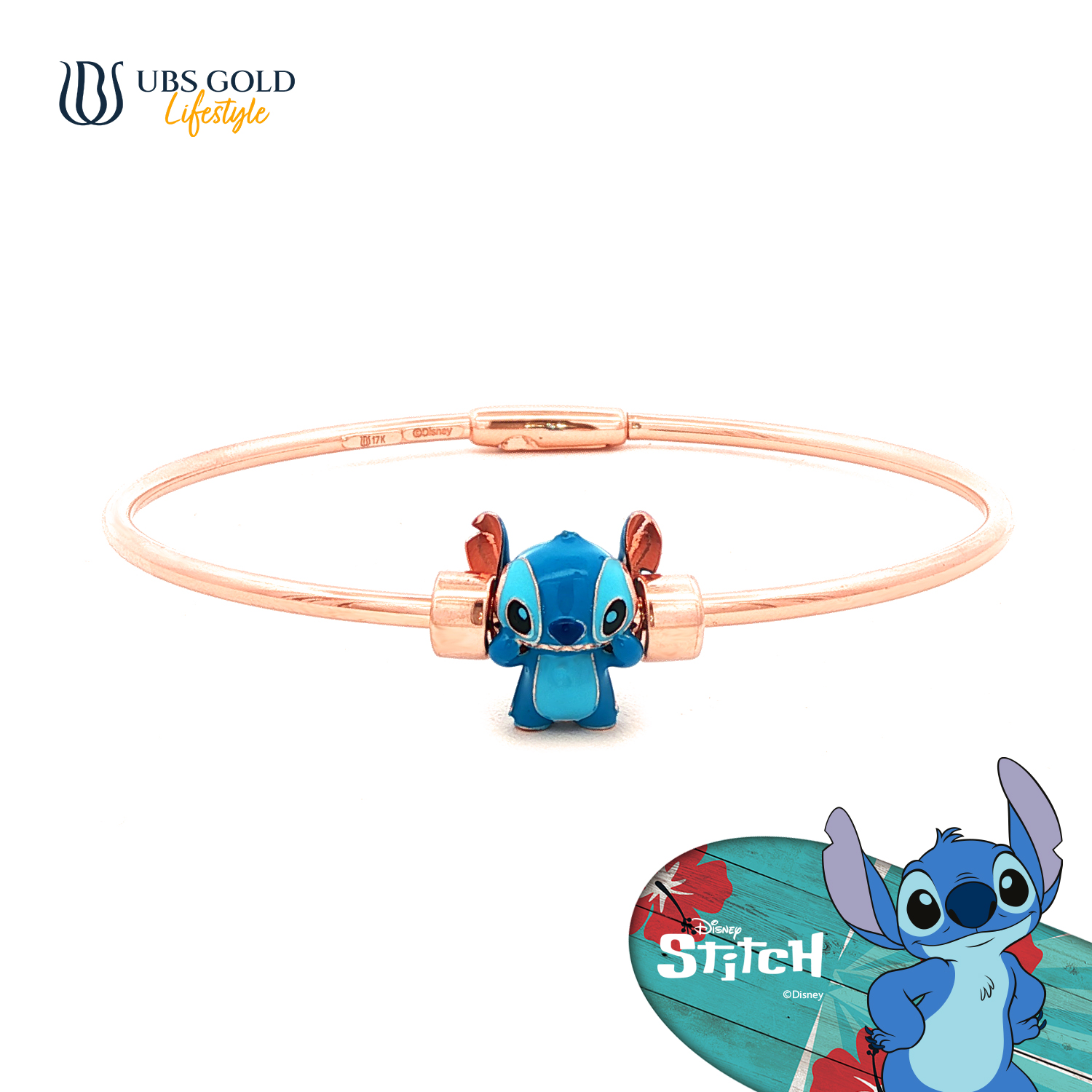 UBS Gold Gelang Emas Disney Stitch Charmee - Vgy0242 - 17K