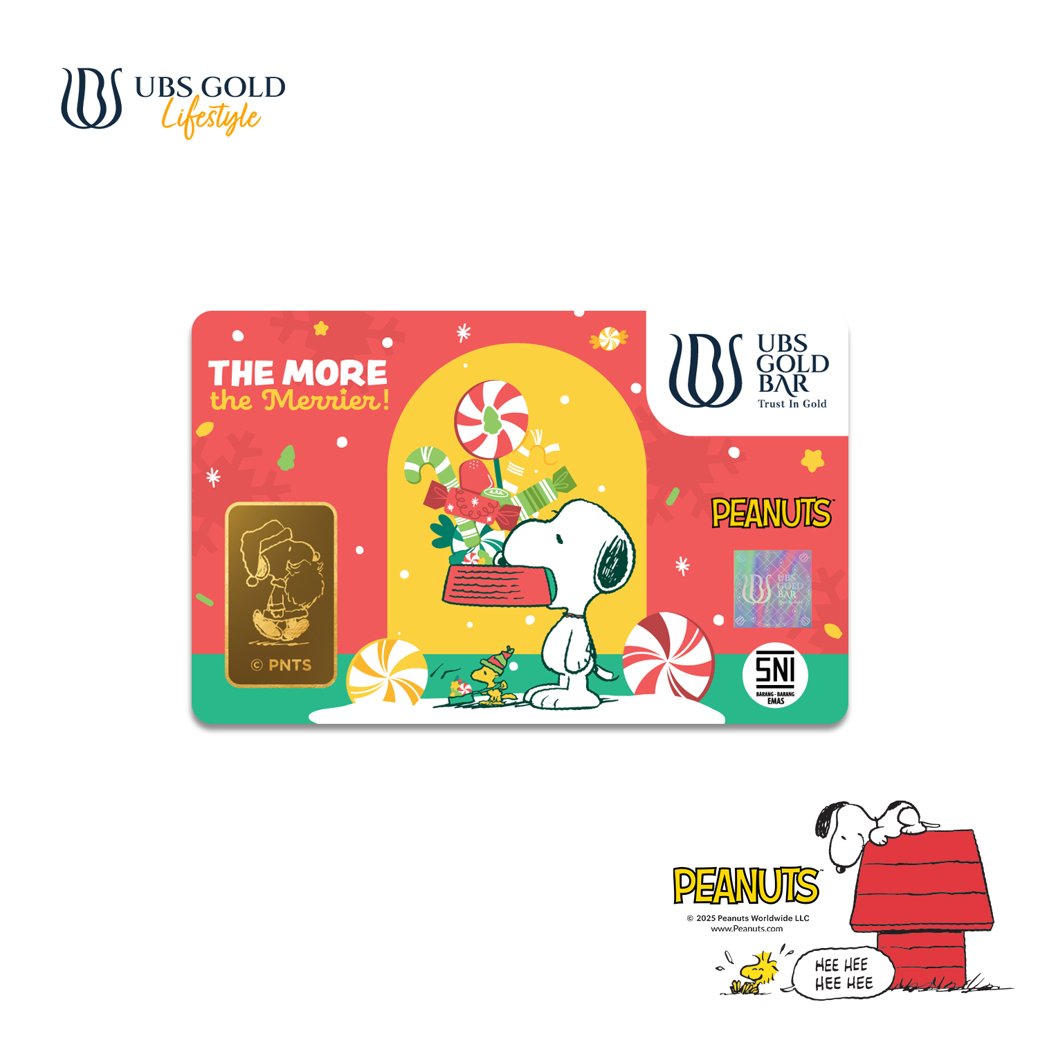 UBS Gold Logam Mulia Peanuts Snoopy Merrier 3 Gr