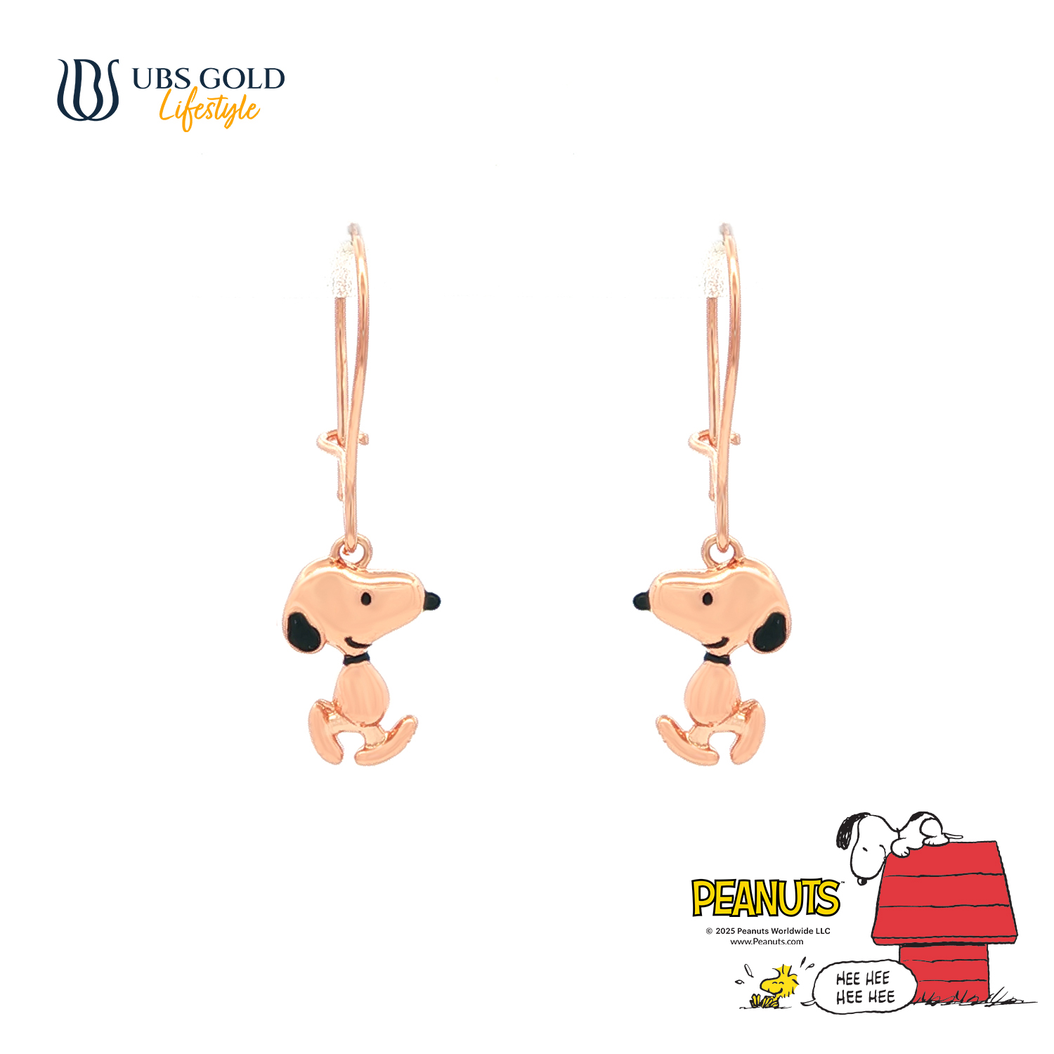UBS Gold Anting Emas Peanuts Snoopy - A9a0003 - 17K