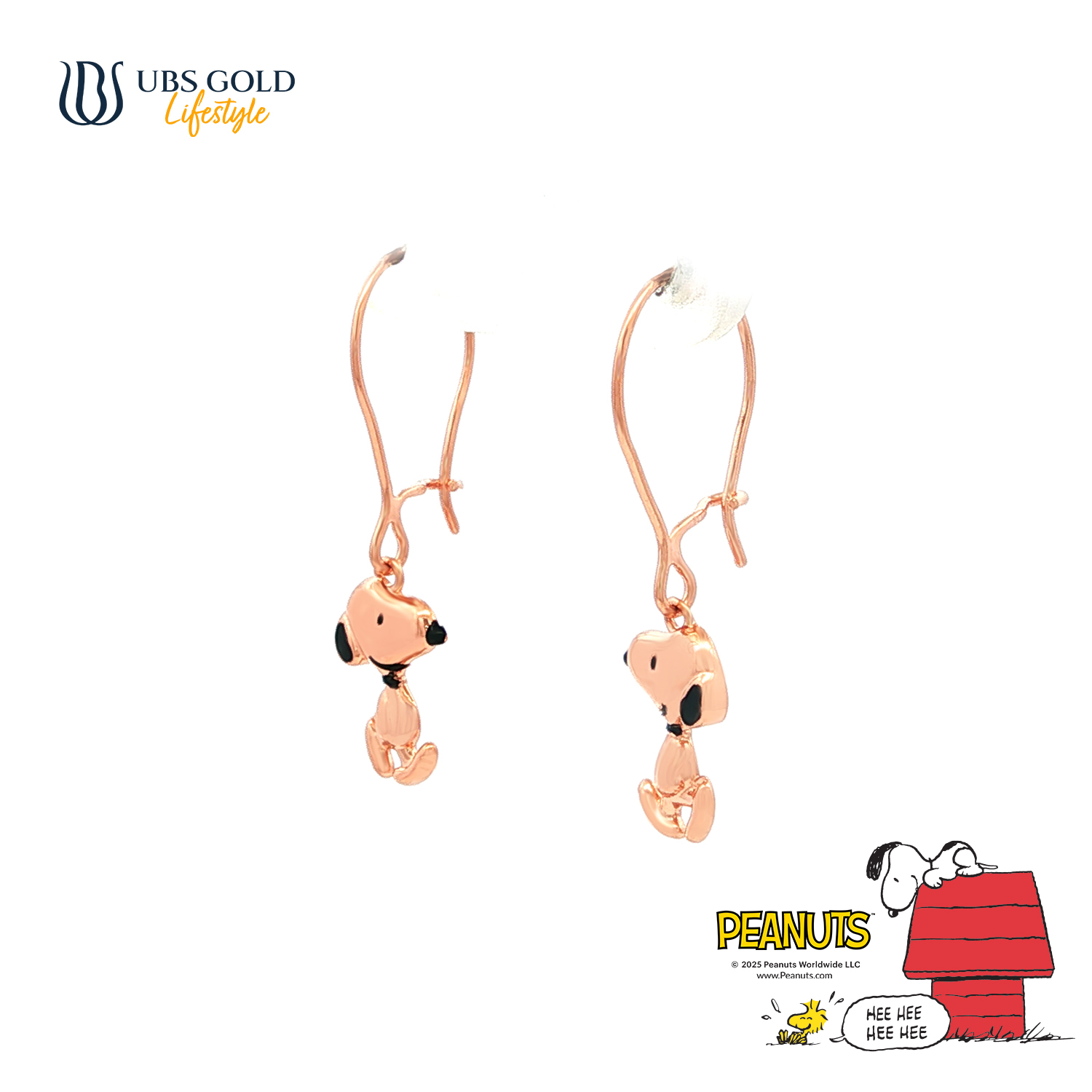 UBS Gold Anting Emas Peanuts Snoopy - A9a0003 - 17K