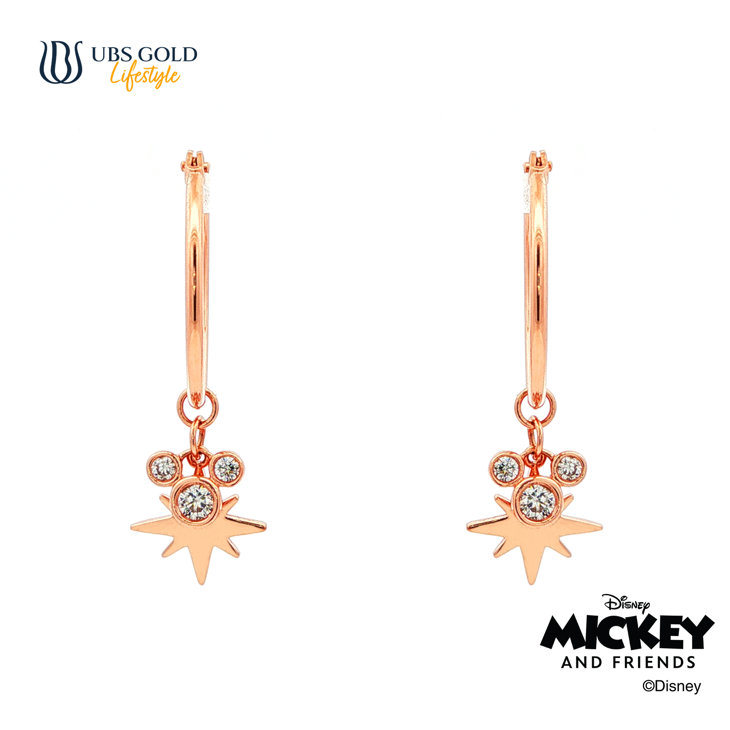 UBS Gold Anting Emas Disney Mickey Mouse - Aay0121 - 17K