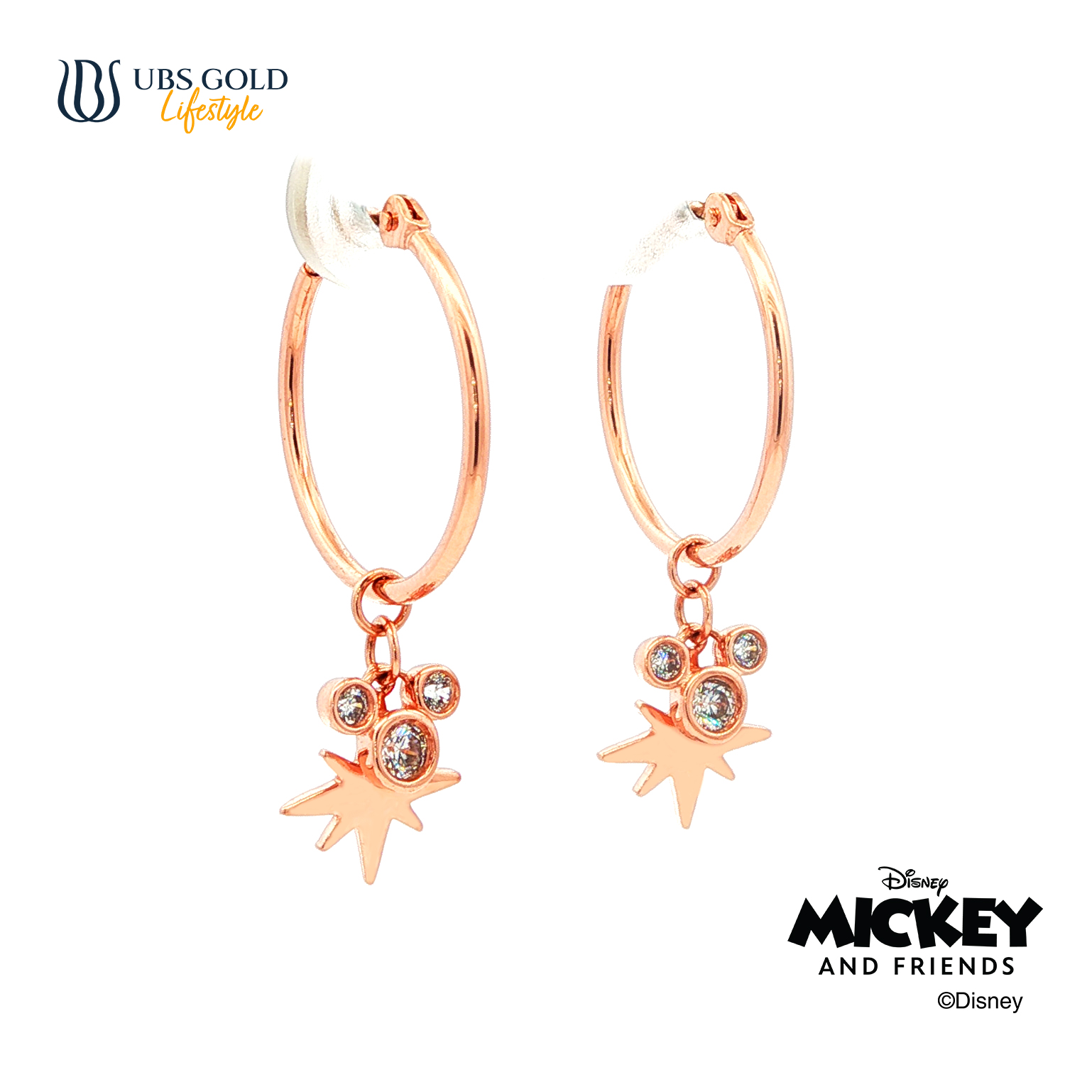 UBS Gold Anting Emas Disney Mickey Mouse - Aay0121 - 17K