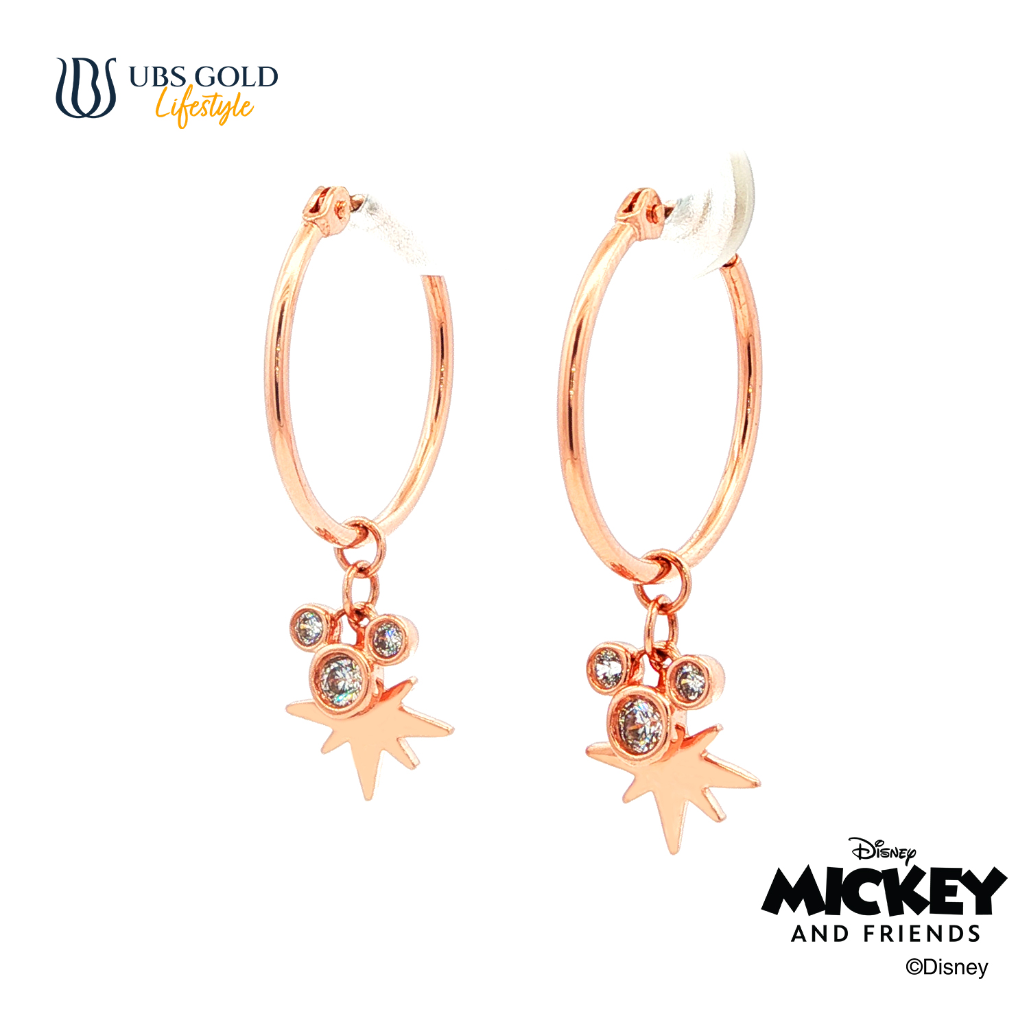 UBS Gold Anting Emas Disney Mickey Mouse - Aay0121 - 17K