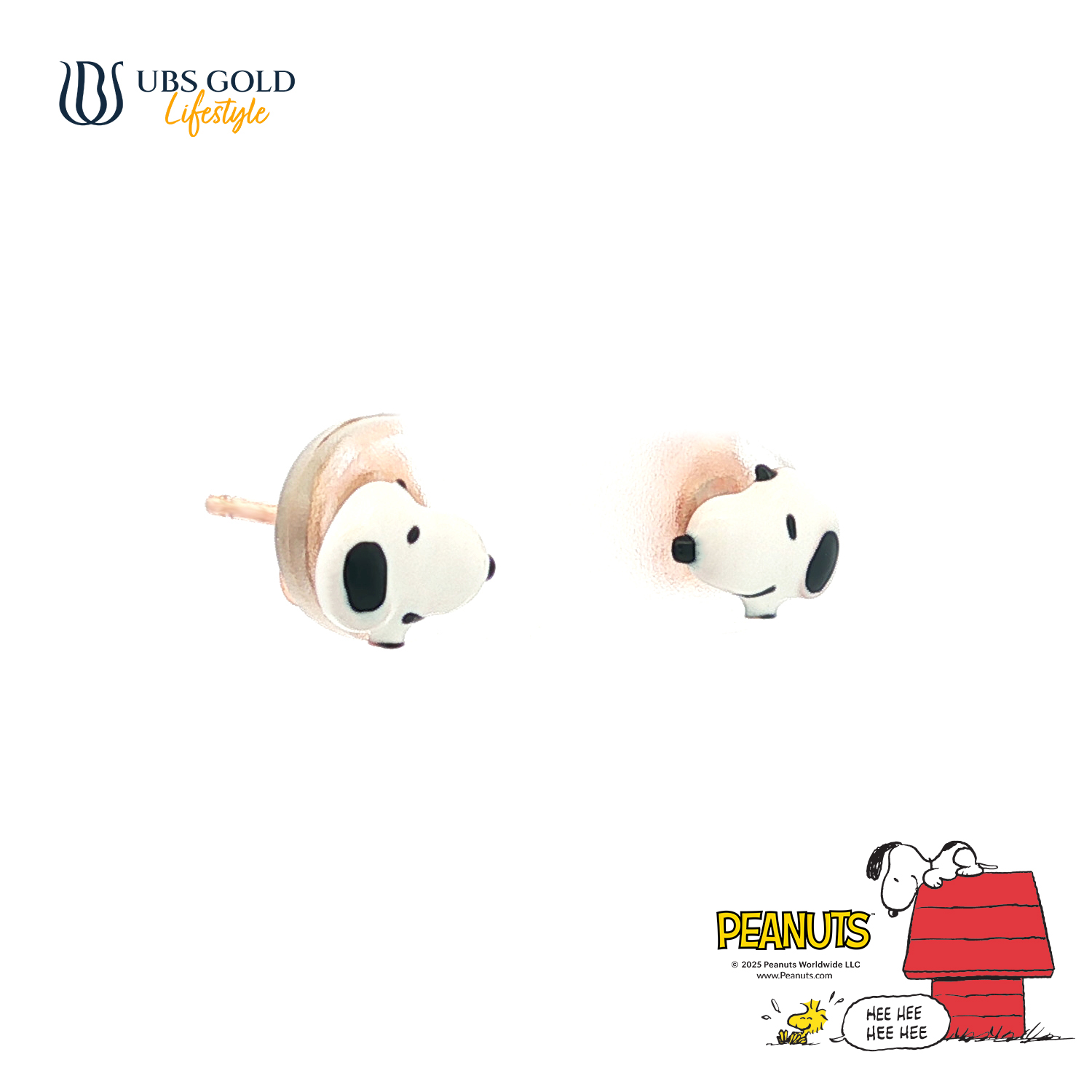 UBS Gold Anting Emas Peanuts Snoopy - C9w0002B - 17K