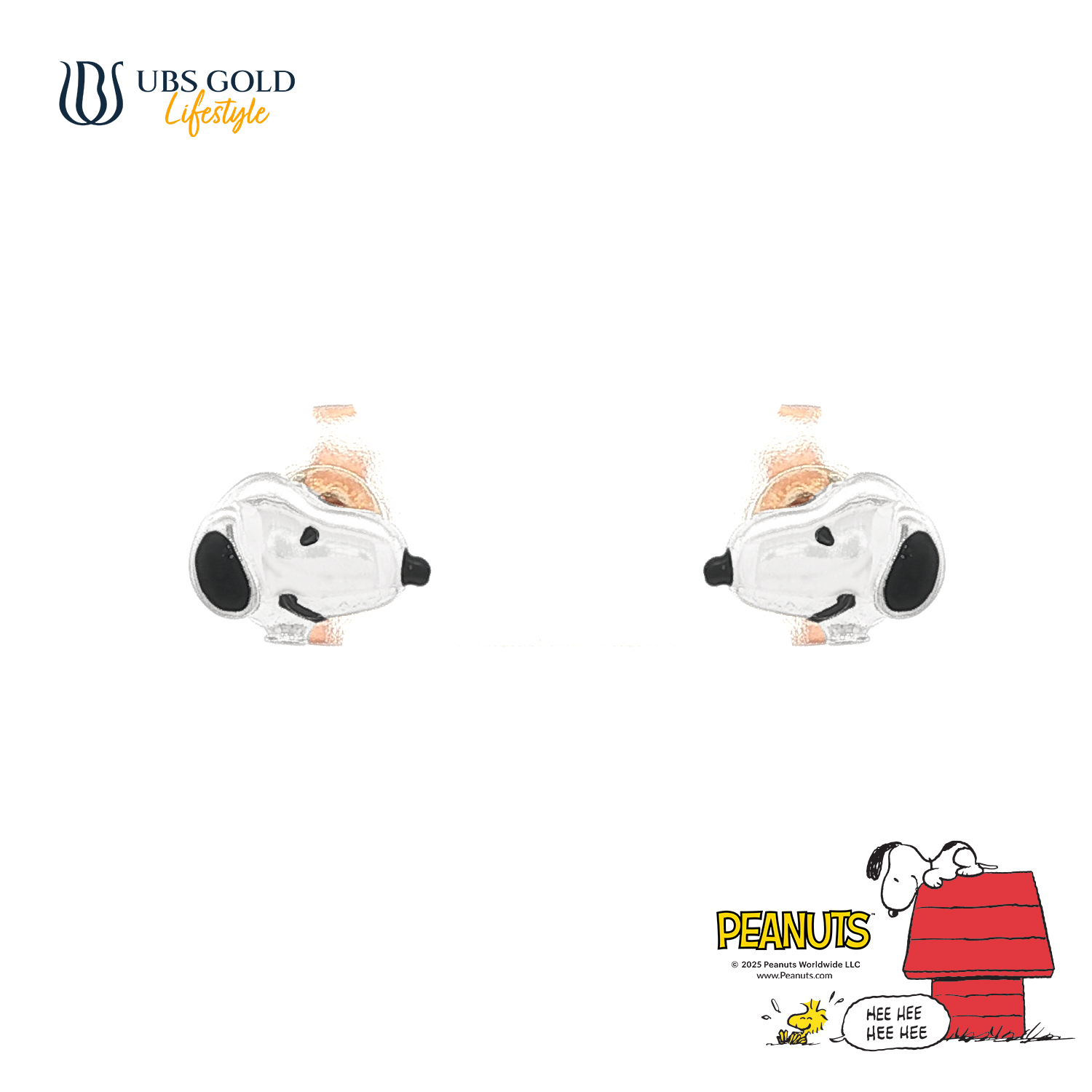 UBS Gold Anting Emas Peanuts Snoopy - C9w0002 - 17K