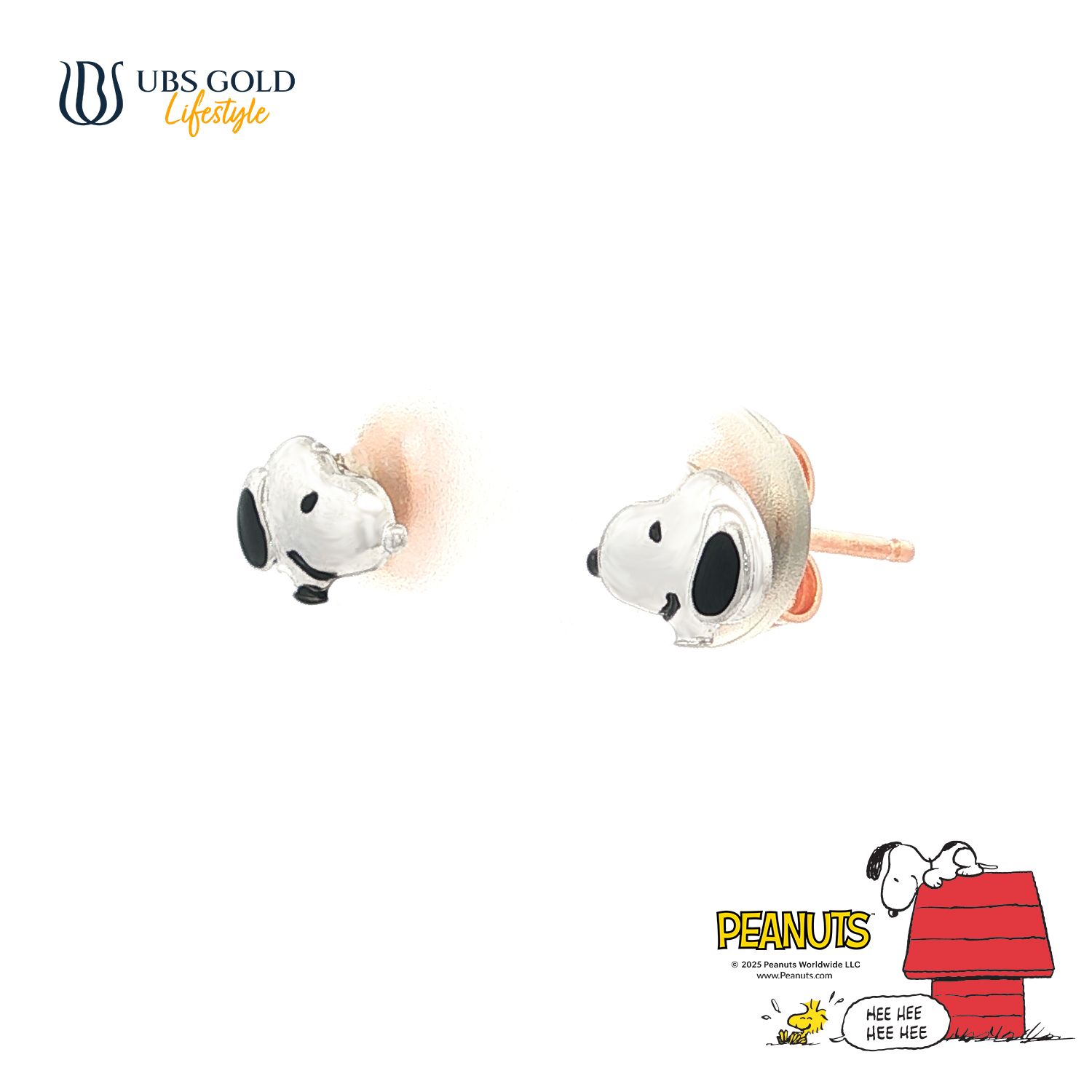 UBS Gold Anting Emas Peanuts Snoopy - C9w0002 - 17K