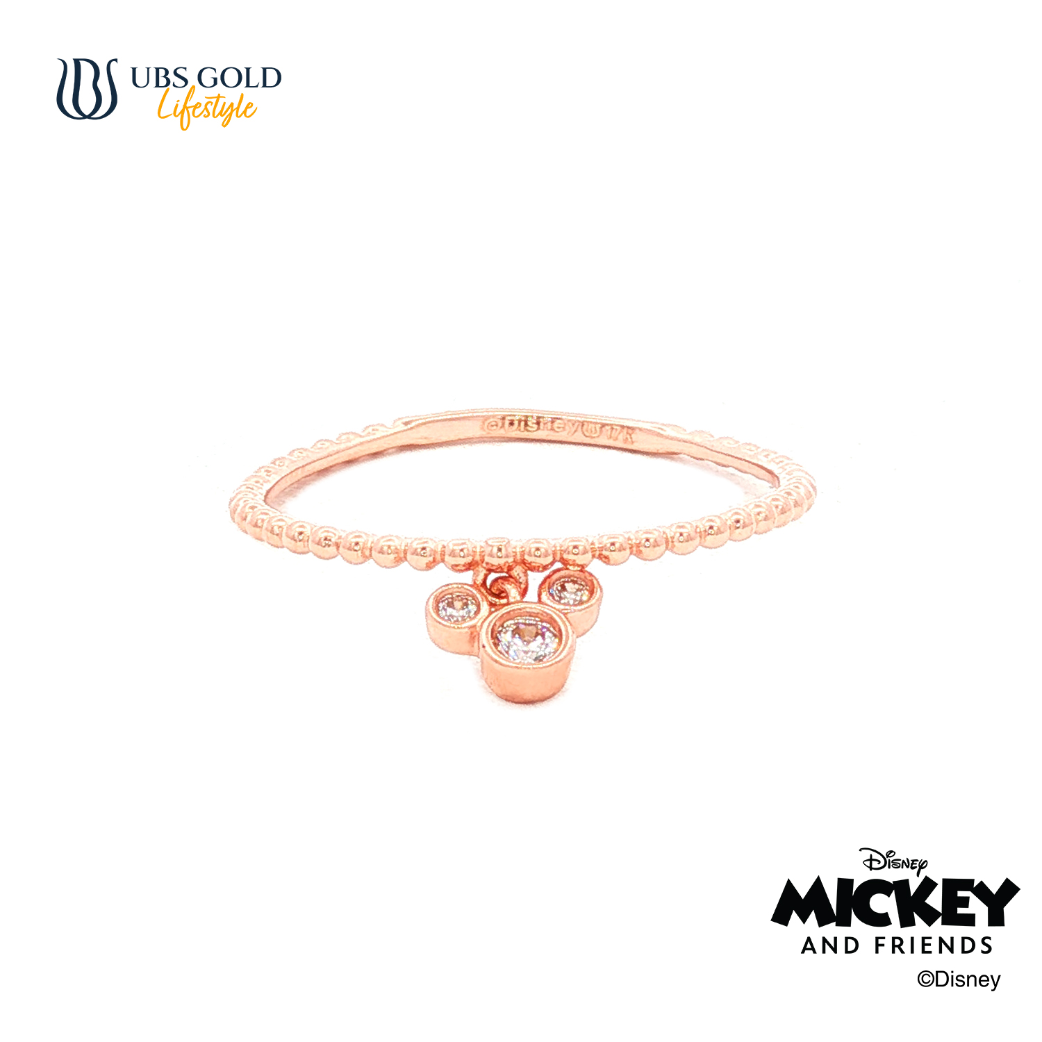 UBS Gold Cincin Emas Disney Mickey Mouse - Ccy0214 - 17K