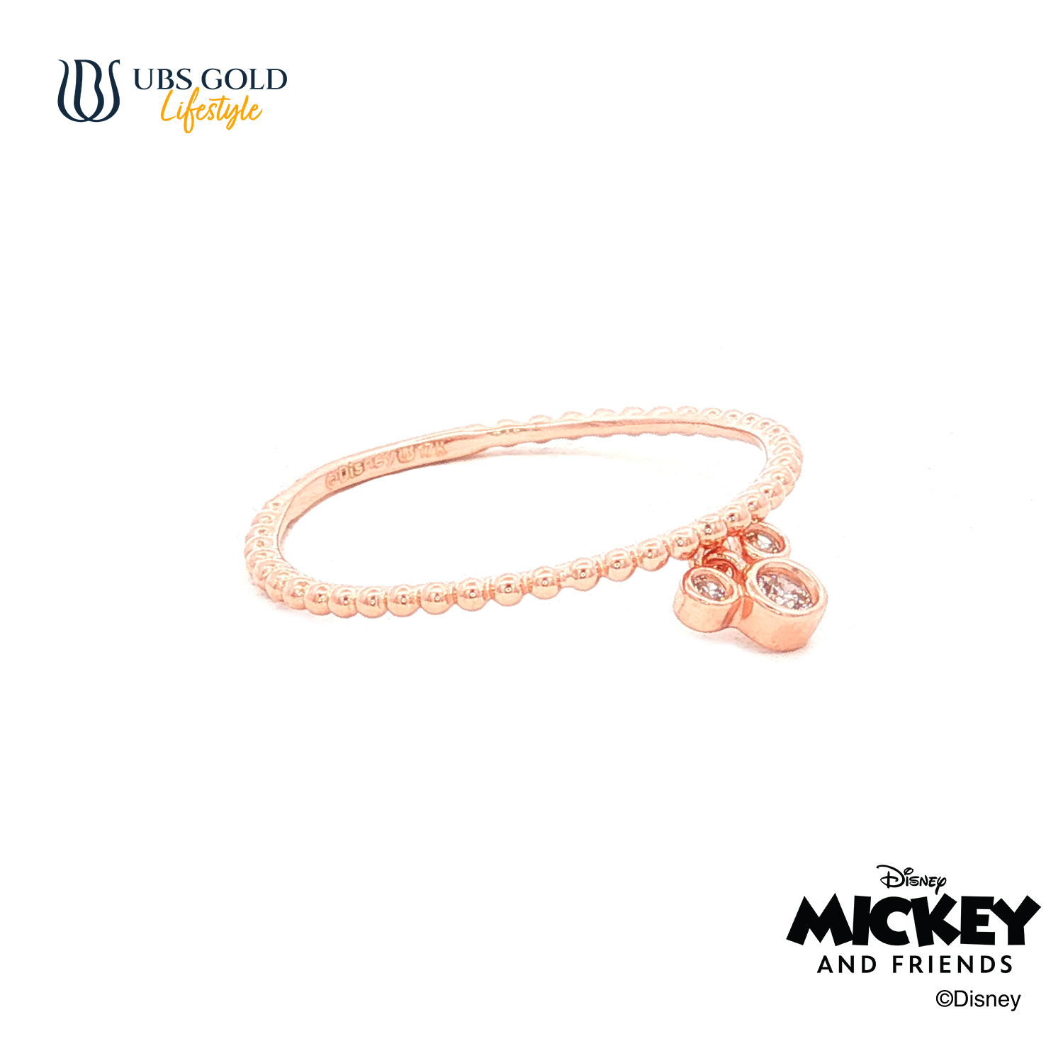 UBS Gold Cincin Emas Disney Mickey Mouse - Ccy0214 - 17K