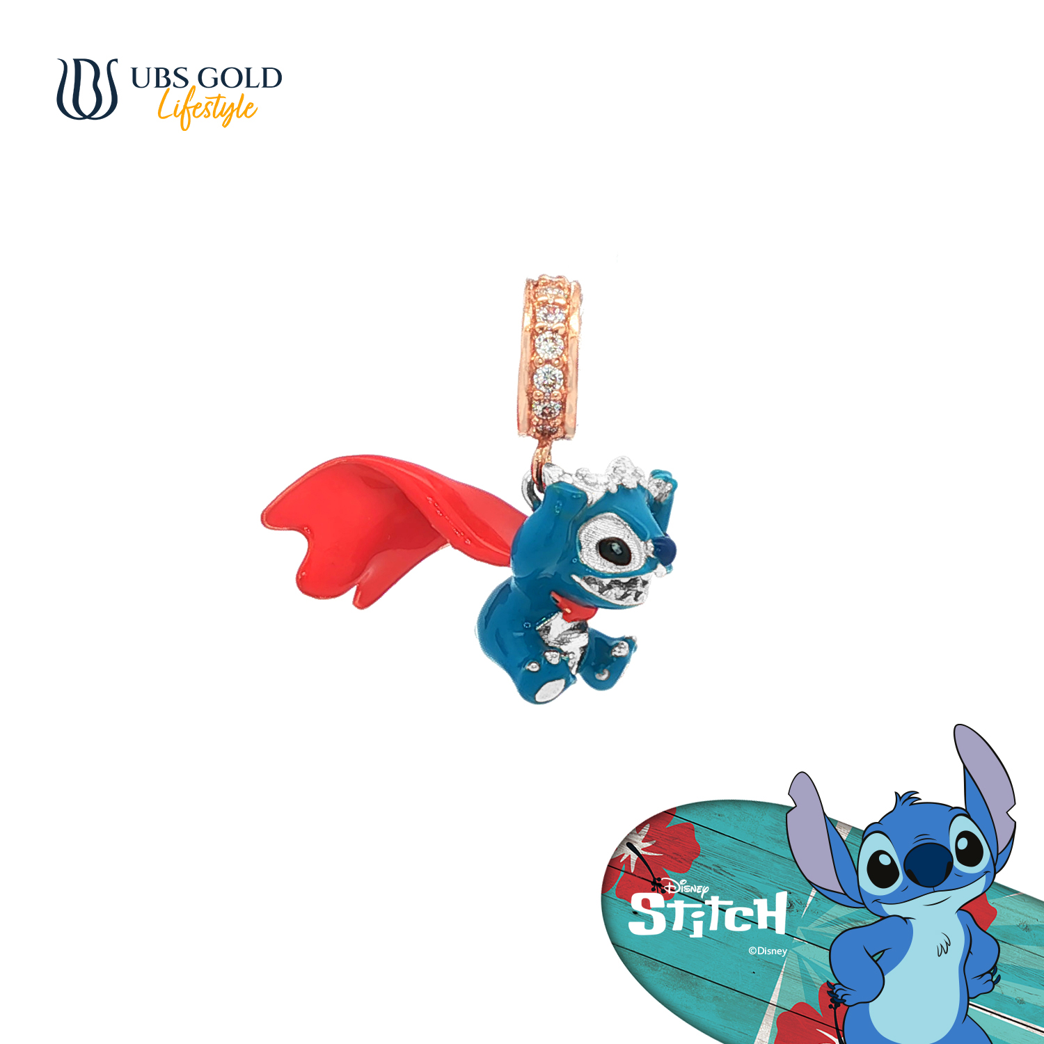 UBS Gold Liontin Emas Disney Stitch Charmee - Cly0086 - 17K