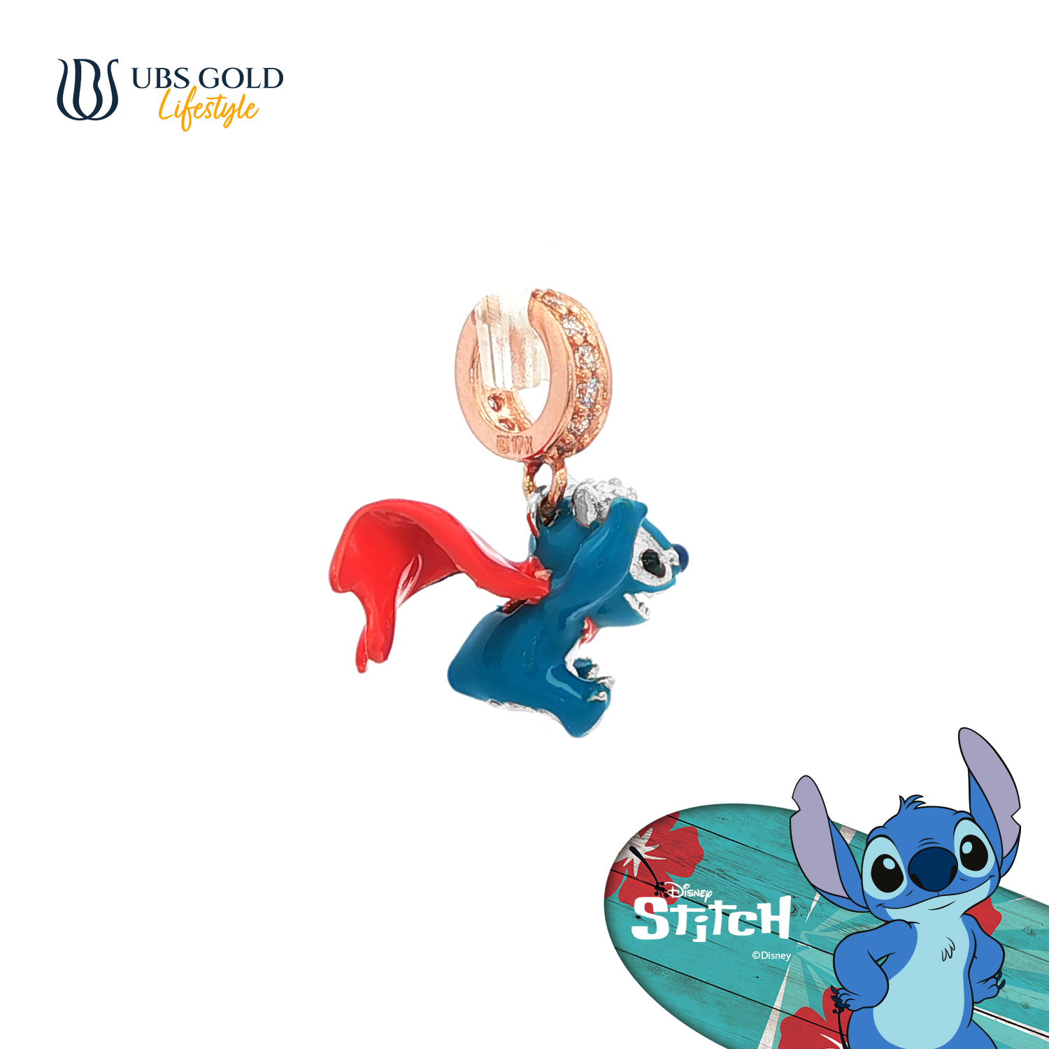 UBS Gold Liontin Emas Disney Stitch Charmee - Cly0086 - 17K