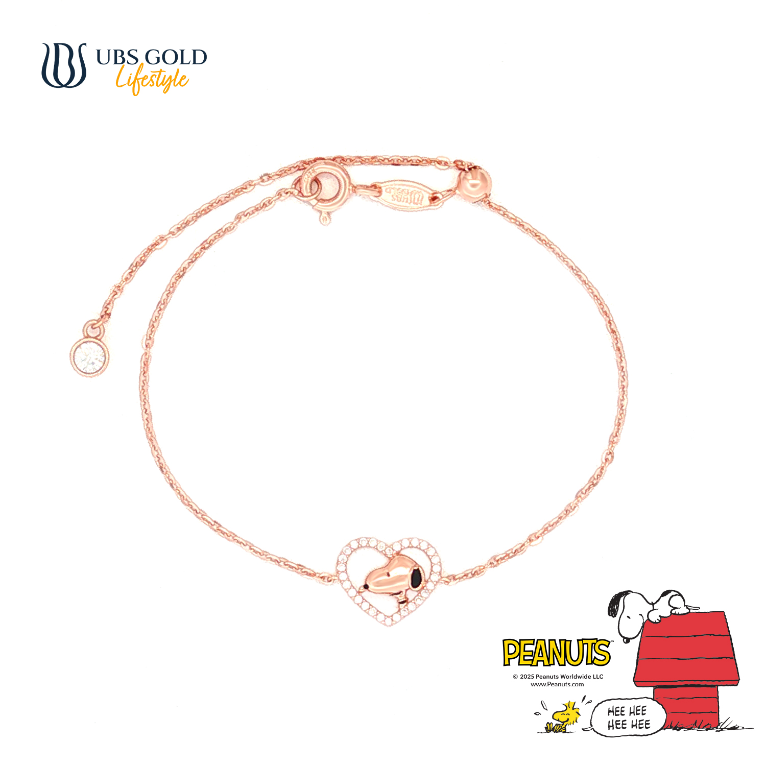 UBS Gold Gelang Emas Peanuts Snoopy - K9g0003 - 17K