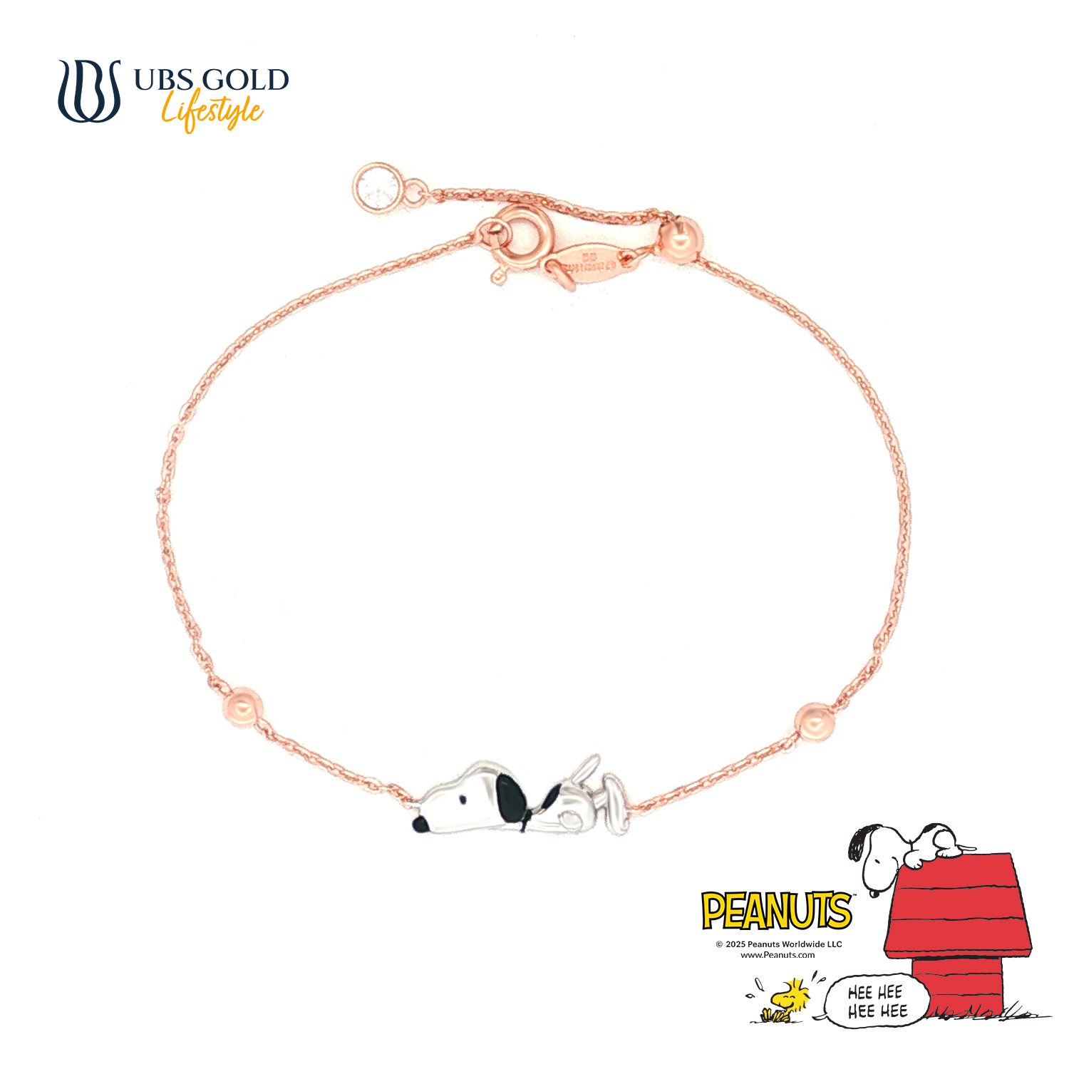 UBS Gold Gelang Emas Peanuts Snoopy - K9g0004 - 17K