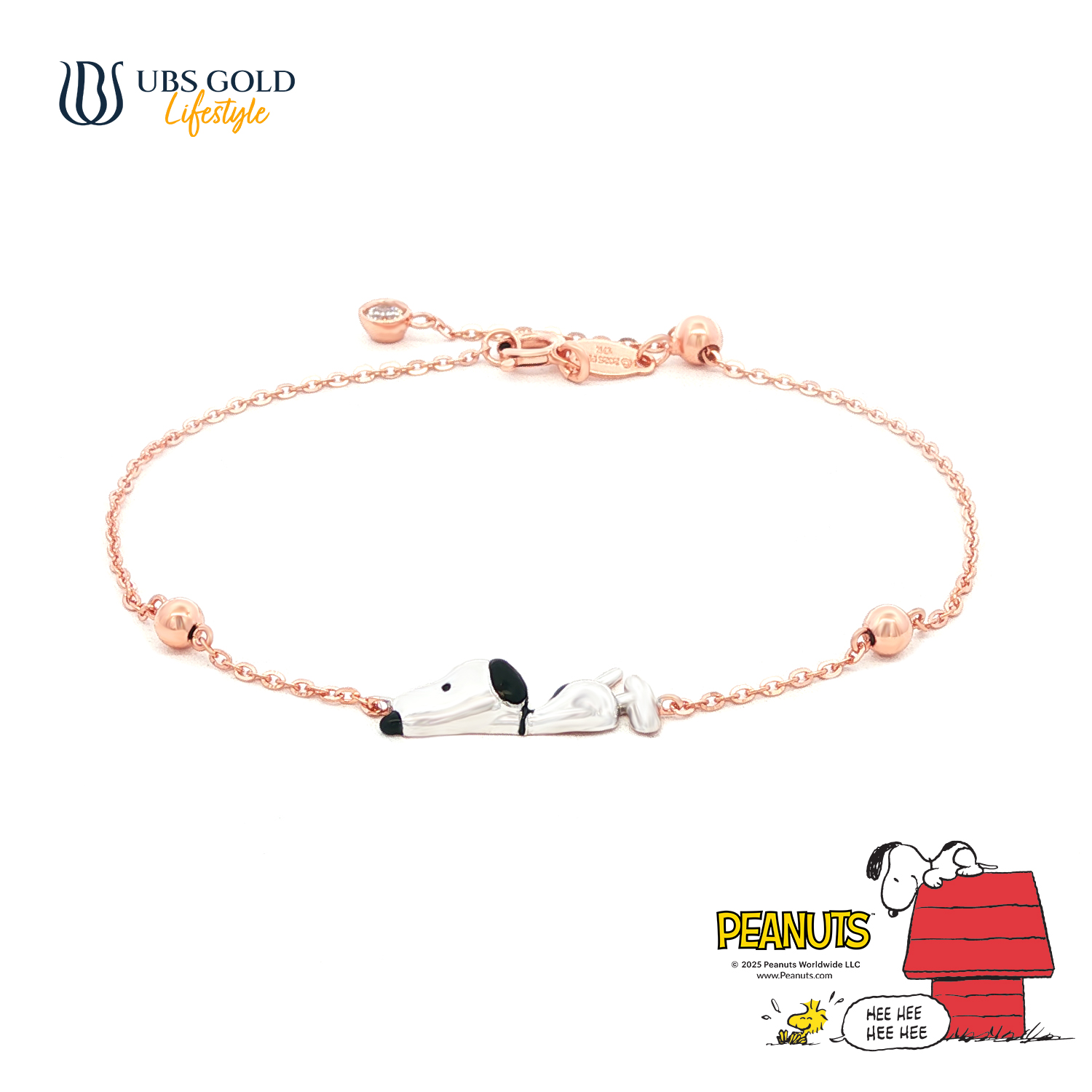 UBS Gold Gelang Emas Peanuts Snoopy - K9g0004 - 17K