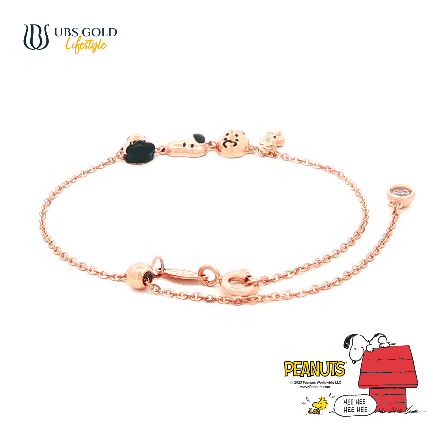 UBS Gold Gelang Emas Peanuts Snoopy - K9g0005 - 17K