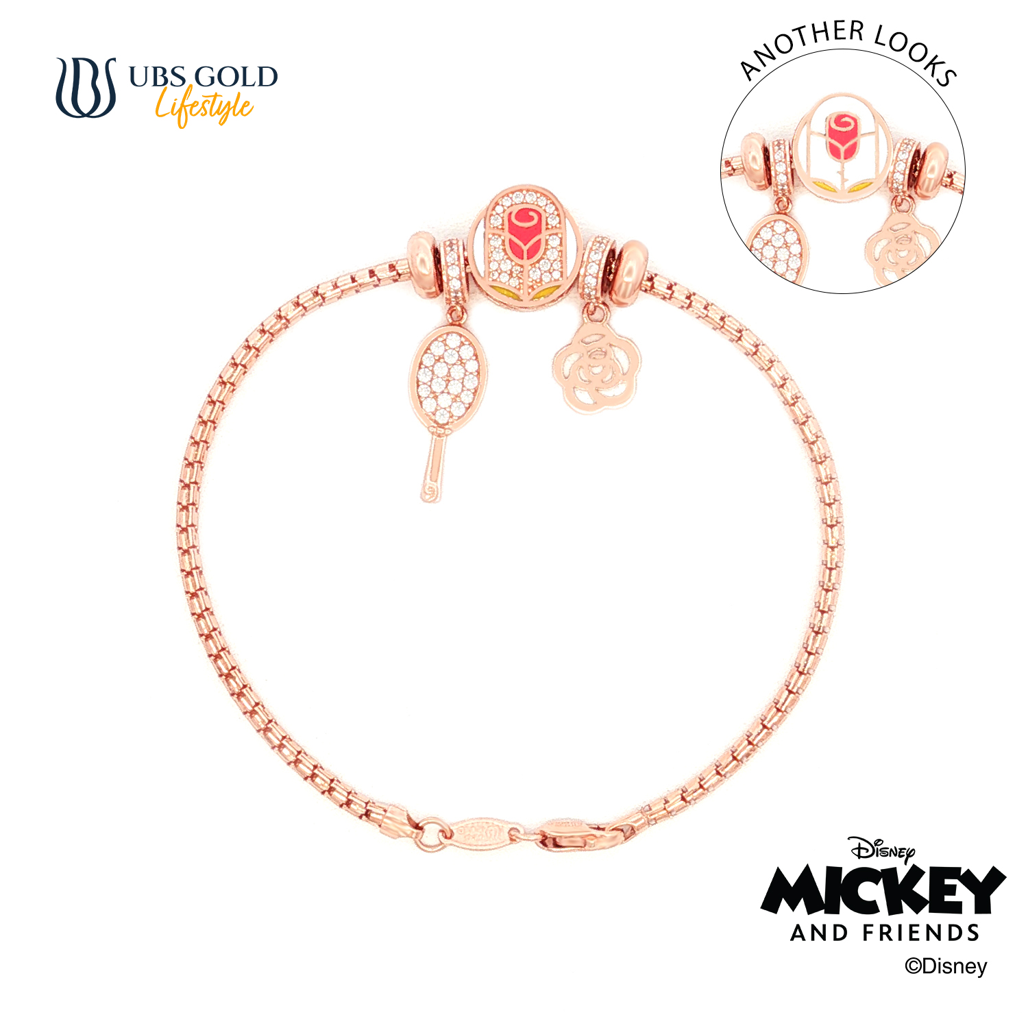UBS Gold Gelang Emas Disney Princess Belle Charmee - Kgy0213 - 17K
