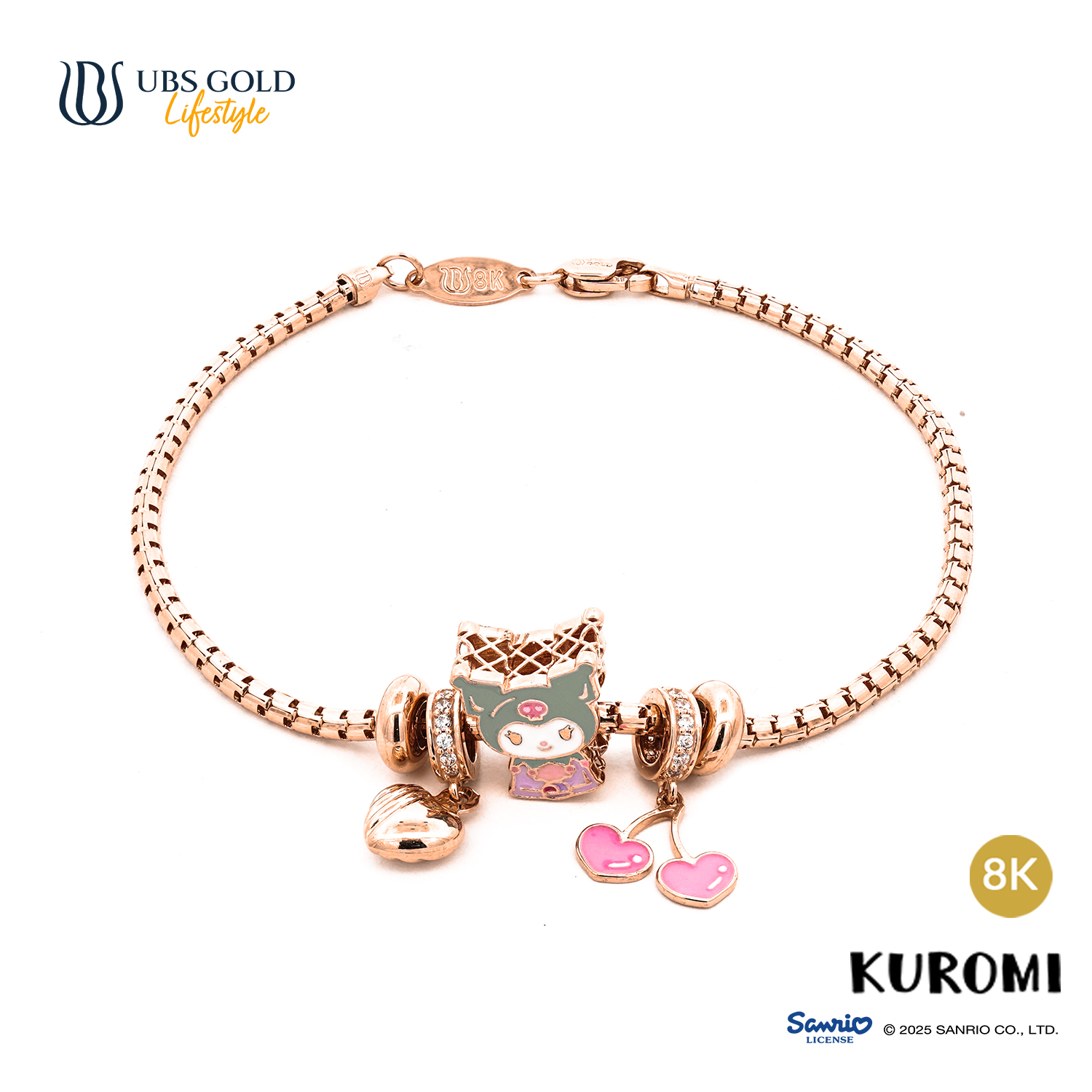 UBS Gold Gelang Emas Sanrio Kuromi Sweetie - Kgz0038K - 8K