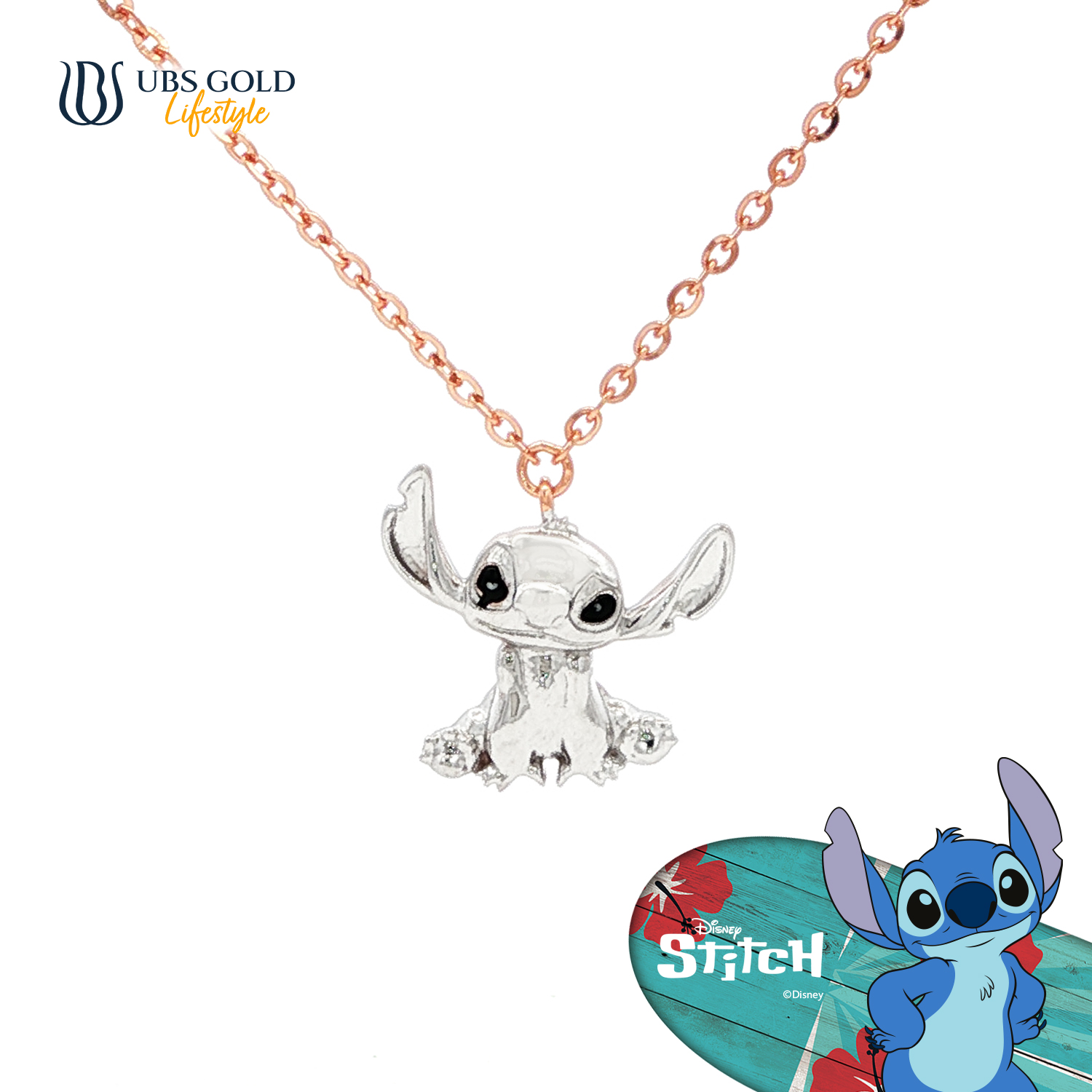 UBS Gold Kalung Emas Disney Stitch - Kky0556 - 17K