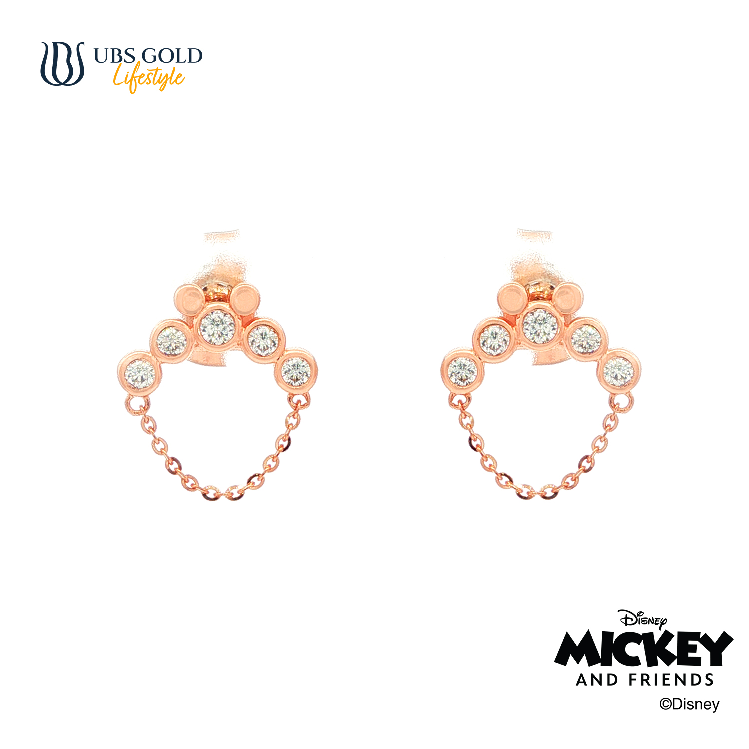 UBS Gold Anting Emas Disney Mickey Mouse - Kwy0012 - 17K