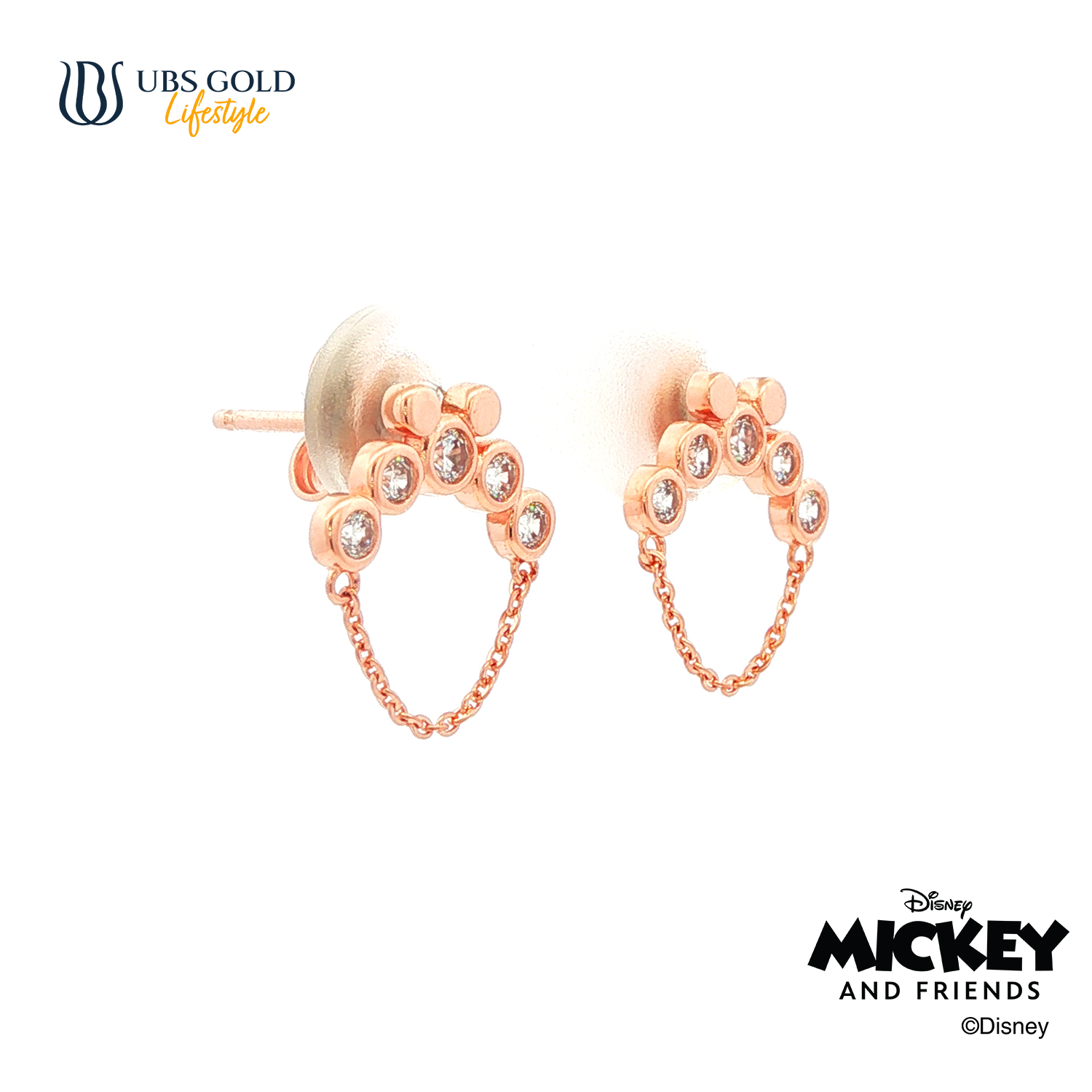 UBS Gold Anting Emas Disney Mickey Mouse - Kwy0012 - 17K