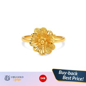 UBS Gold - Cincin Emas - 24K - Bentuk Bunga - KSC1349