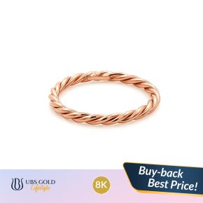 UBS Gold - Cincin Emas Polos Amber - 8K - Model Twist - Acp0714K
