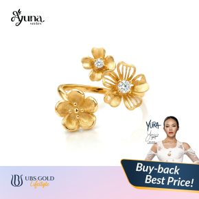 UBS Gold - Cincin Emas Ayuna - 17K - Model Bentuk Bunga - Cdc1034