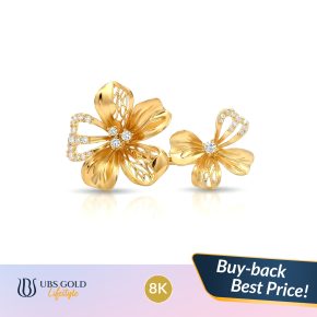 UBS Gold - Cincin Emas Ayuna - 8K - Model Bentuk Bunga - Cdc1042K