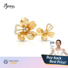 UBS Gold - Cincin Emas Ayuna - 17K - Model Bentuk Bunga - CDC1042