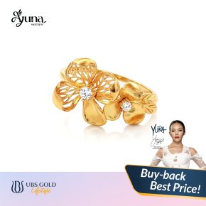 UBS Gold - Cincin Emas Ayuna - 17K - Model Bentuk Bunga - Cdc1043