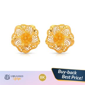 UBS Gold - Anting Emas - 8K - Model Bunga - Cdw0009K