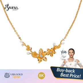 UBS Gold - Kalung Emas Ayuna - 8K - Model Bentuk Bunga - Hdk0344K